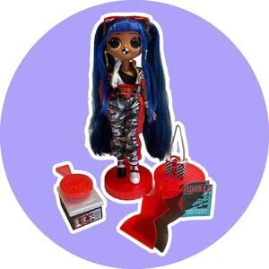 LOL Surprise OMG Downtown B.B. Girl 9.5” Blue Hair Doll 98% Complete Unboxed